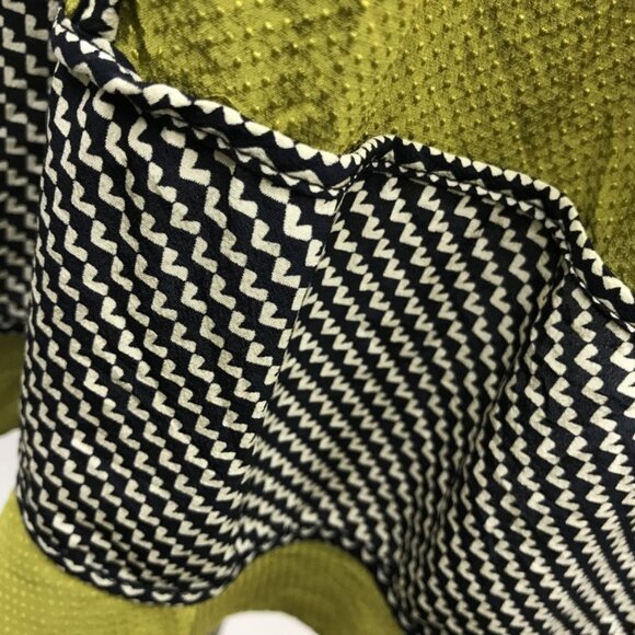 Derek Lam Silk Lime Green Peasant Tie Elastic Waist Midi Shift Dress S/US4/IT40 - Picture 4 of 13